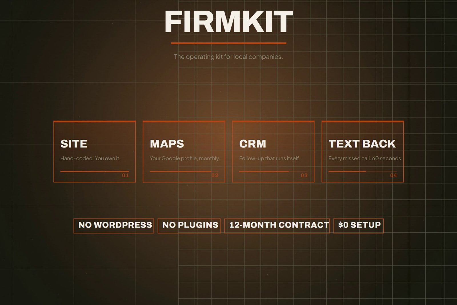 The Firmkit poster: the operating kit for local companies.